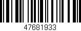 Código de barras (EAN, GTIN, SKU, ISBN): '47681933'