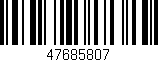 Código de barras (EAN, GTIN, SKU, ISBN): '47685807'
