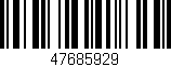 Código de barras (EAN, GTIN, SKU, ISBN): '47685929'