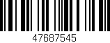Código de barras (EAN, GTIN, SKU, ISBN): '47687545'
