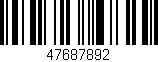Código de barras (EAN, GTIN, SKU, ISBN): '47687892'