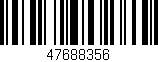 Código de barras (EAN, GTIN, SKU, ISBN): '47688356'