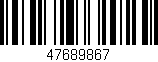 Código de barras (EAN, GTIN, SKU, ISBN): '47689867'