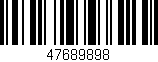 Código de barras (EAN, GTIN, SKU, ISBN): '47689898'