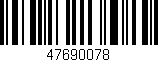 Código de barras (EAN, GTIN, SKU, ISBN): '47690078'