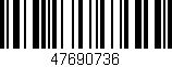 Código de barras (EAN, GTIN, SKU, ISBN): '47690736'