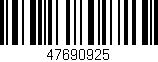 Código de barras (EAN, GTIN, SKU, ISBN): '47690925'