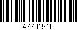 Código de barras (EAN, GTIN, SKU, ISBN): '47701916'