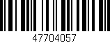 Código de barras (EAN, GTIN, SKU, ISBN): '47704057'