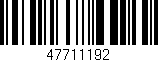 Código de barras (EAN, GTIN, SKU, ISBN): '47711192'