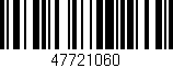 Código de barras (EAN, GTIN, SKU, ISBN): '47721060'