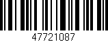 Código de barras (EAN, GTIN, SKU, ISBN): '47721087'
