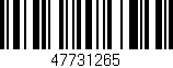 Código de barras (EAN, GTIN, SKU, ISBN): '47731265'