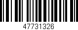 Código de barras (EAN, GTIN, SKU, ISBN): '47731326'