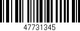 Código de barras (EAN, GTIN, SKU, ISBN): '47731345'