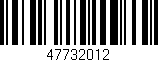 Código de barras (EAN, GTIN, SKU, ISBN): '47732012'