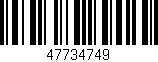 Código de barras (EAN, GTIN, SKU, ISBN): '47734749'