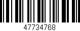Código de barras (EAN, GTIN, SKU, ISBN): '47734768'