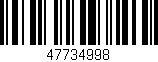 Código de barras (EAN, GTIN, SKU, ISBN): '47734998'