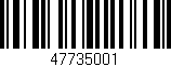 Código de barras (EAN, GTIN, SKU, ISBN): '47735001'
