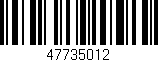 Código de barras (EAN, GTIN, SKU, ISBN): '47735012'