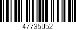 Código de barras (EAN, GTIN, SKU, ISBN): '47735052'