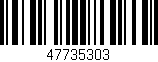 Código de barras (EAN, GTIN, SKU, ISBN): '47735303'