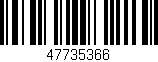 Código de barras (EAN, GTIN, SKU, ISBN): '47735366'