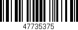 Código de barras (EAN, GTIN, SKU, ISBN): '47735375'
