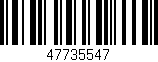 Código de barras (EAN, GTIN, SKU, ISBN): '47735547'