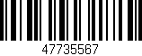Código de barras (EAN, GTIN, SKU, ISBN): '47735567'