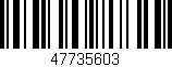 Código de barras (EAN, GTIN, SKU, ISBN): '47735603'