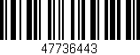 Código de barras (EAN, GTIN, SKU, ISBN): '47736443'