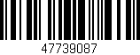 Código de barras (EAN, GTIN, SKU, ISBN): '47739087'