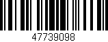 Código de barras (EAN, GTIN, SKU, ISBN): '47739098'