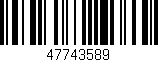 Código de barras (EAN, GTIN, SKU, ISBN): '47743589'