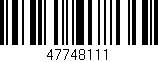 Código de barras (EAN, GTIN, SKU, ISBN): '47748111'