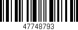Código de barras (EAN, GTIN, SKU, ISBN): '47748793'