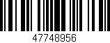 Código de barras (EAN, GTIN, SKU, ISBN): '47748956'