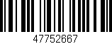 Código de barras (EAN, GTIN, SKU, ISBN): '47752667'