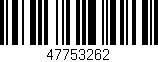 Código de barras (EAN, GTIN, SKU, ISBN): '47753262'