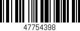 Código de barras (EAN, GTIN, SKU, ISBN): '47754398'
