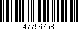 Código de barras (EAN, GTIN, SKU, ISBN): '47756758'