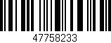 Código de barras (EAN, GTIN, SKU, ISBN): '47758233'