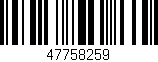 Código de barras (EAN, GTIN, SKU, ISBN): '47758259'