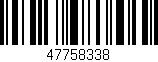 Código de barras (EAN, GTIN, SKU, ISBN): '47758338'