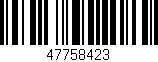 Código de barras (EAN, GTIN, SKU, ISBN): '47758423'