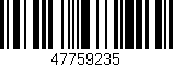 Código de barras (EAN, GTIN, SKU, ISBN): '47759235'