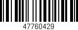 Código de barras (EAN, GTIN, SKU, ISBN): '47760429'