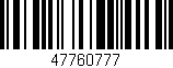 Código de barras (EAN, GTIN, SKU, ISBN): '47760777'